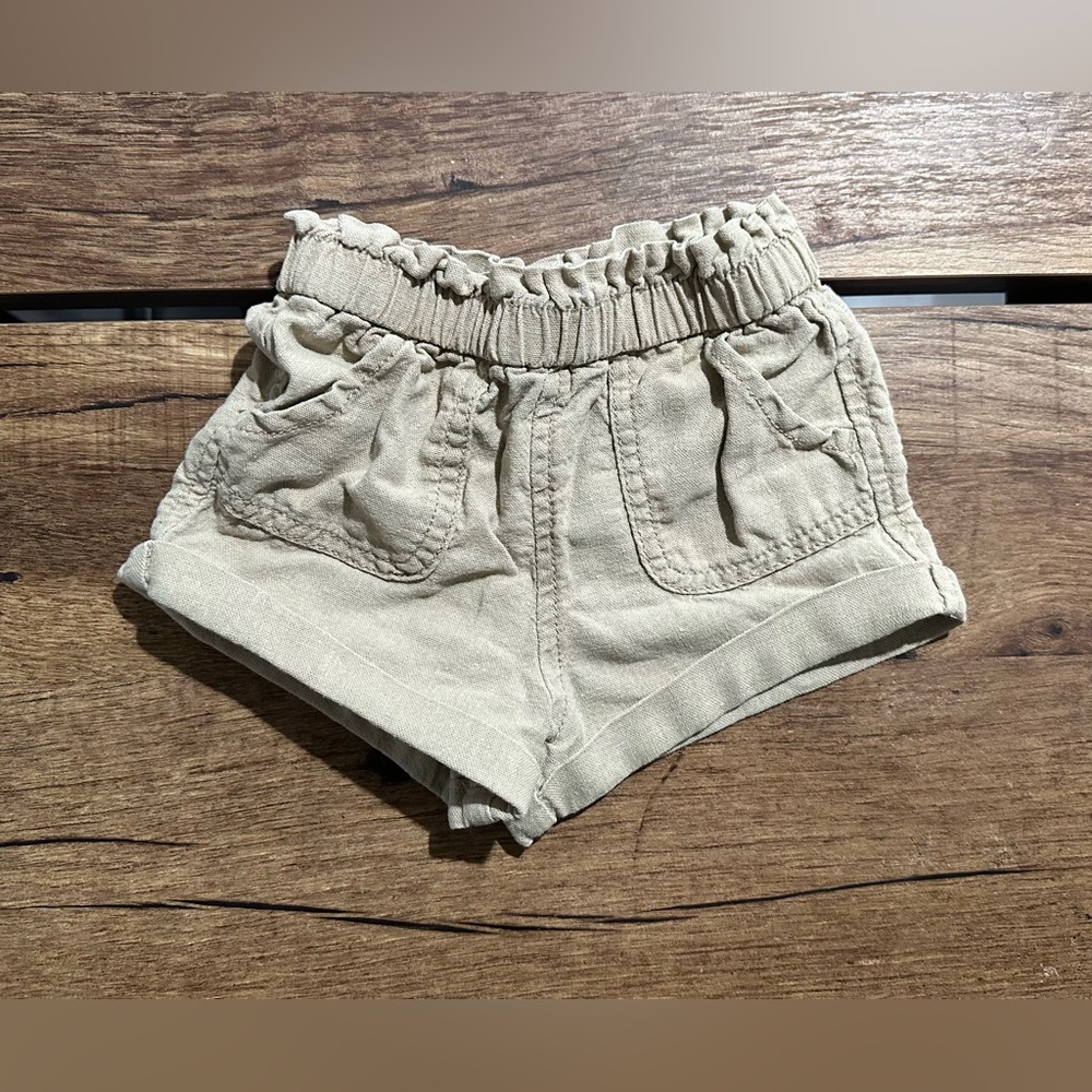 High waisted linen shorts